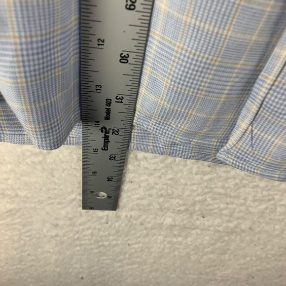 Ermenegildo Zegna Men's Blue Check Button Up Long Sleeve Dress Shirt Sz XXL 8779 - Picture 4 of 11